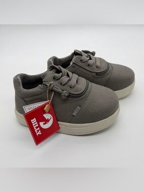 Billy Footwear Low Top Sneakers Toddler 8XW Grey Adaptive Zip Shoes NEW